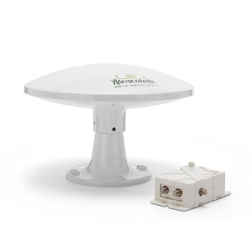 Antena Omnidireccional Terrestre para Exterior - 4G LTE DVB-T/T2 - 12/24/220V - Impermeable, Kit completo de cables y Amplificador
