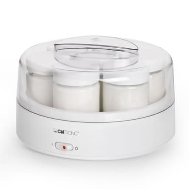 Yogurtera Clatronic para una preparación rápida y fácil | Yogurtera para yogur, queso fresco y queso crema | Yogurtera con 7 tarros de 160 ml con tapa | JM 3344