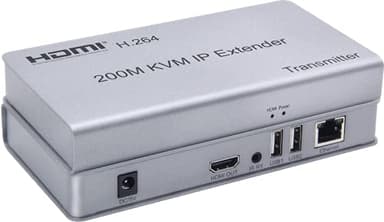 Swallows Extensor IP KVM HDMI 200M, sobre IP RJ45 Ethernet CAT6 6A transmisor receptor 1 TX a 20 RX y conexión USB en cascada teclado ratón en UTP/STP H.264 (TX+RX)