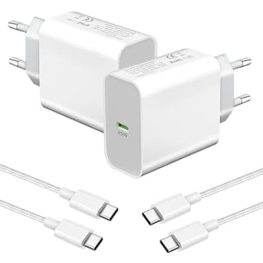 45W Cargador para Samsung Carga Rapida,2-Pack USB C Enchufe y Cable Cargador para Samsung Galaxy S24 Ultra/S25/S23 Plus/S24 FE/S22+/S21,Note 20,Tab S9/S8 S7,A55 A54 A34 A53 5G,Tipo C Adaptador Cabezal