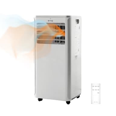 EVVO Aire Acondicionado Portatil Frío y Calor, Clase A, 9.000 BTU, Control Remoto y Temporizador 24h, 4 en 1, Deshumidificador, Ventilación, Hasta 20 m2. (Modelo: CLIMA P9 Frio y Calor)