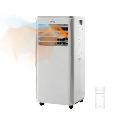 EVVO Aire Acondicionado Portatil Frío y Calor, Clase A, 9.000 BTU, Control Remoto y Temporizador 24h, 4 en 1, Deshumidificador, Ventilación, Hasta 20 m2. (Modelo: CLIMA P9 Frio y Calor)