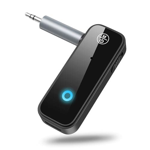 ​​​​​​OQIMAX Transmisor Receptor Bluetooth 5.3 para TV a 2 Auriculares, Adaptador Audio Bluetooth HiFi Estéreo con AUX 3,5mm para Avión, Equipo Estéreo, Gimnasio, PC, TV, Coche