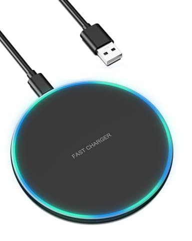 Binamao 15W Cargador Inalámbrico Rápido, Cargador de inducción para iPhone 16/15/14/13/12/11 Pro/Pro MAX/XS MAX/XR/SE, Wireless Charger para Samsung Galaxy S24/S23/S22/S21S20/Note10/9, AirPods 2/Pro