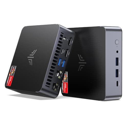 NiPoGi AM21 Mini PC Ryzen 9 6900HX(hasta 4,9 GHz,8C/16T),16GB DDR5 4800MHz/512GB M.2 NVME SSD Mini Ordenador 𝖶-11 Pro, 4K@60Hz Quad-Screen-Display USB4+Type C+HDMI*2,Wifi6/BT5.2 Micro PC Gaming