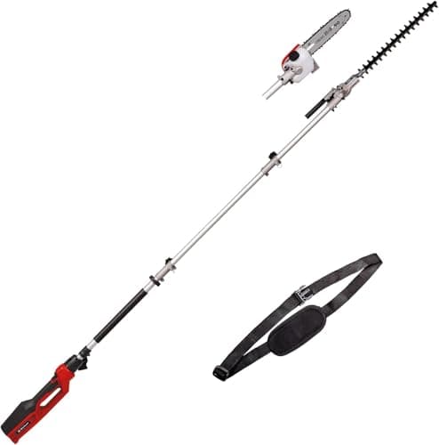 Einhell Sierra/cortasetos de barra eléctrica GC-HC 90/2046 T (900 W, longitud de corte de 41,2 cm de cortasetos, longitud de corte de 18 cm de motosierra, mango hasta 2,60 m)