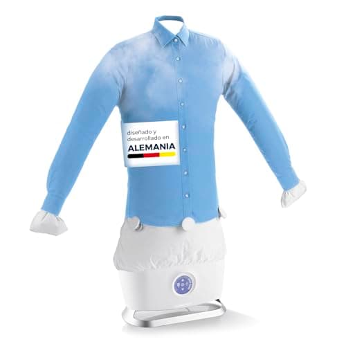CLEANmaxx Plancha automática con función de vapor | Innovadora máquina de planchado para camisas y blusas | Más suave que la secadora y la plancha, 2 programas, pantalla táctil