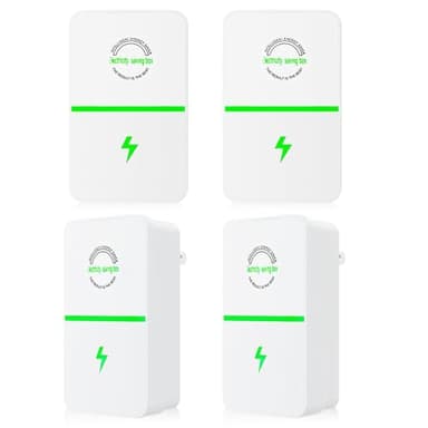 Casenly Ahorrador de energía Stop Watt, 4 PCS Ahorro Energía Ahorro de energía en electrodomésticos Household Energy Saver para Ahorrar Electricidad en el hogar (Enchufe UE)