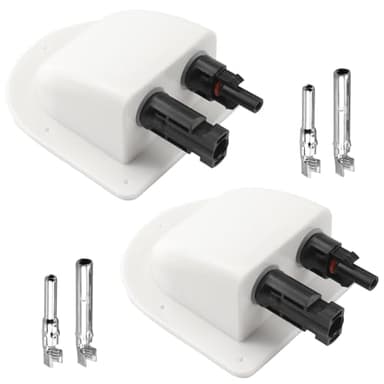 2 Pcs Pasacables Placa Solar Cable IP68 Impermeable ABS Doble Entrada para Cable de Diámetro 6-12 mm para Paneles Solares de Barcos Yates Techo de RV de Caravana (Blanco)