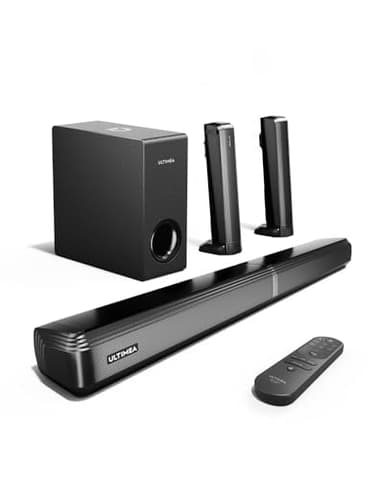 ULTIMEA 4.1ch Barras de Sonido para TV con Subwoofer, 2 en 1 Barra de Sonido Desmontable para TV, Bluetooth 5.3 Barra de Sonido, 3 Modos de Ecualización TV Altavoces, Graves Ajustables, Apollo S50