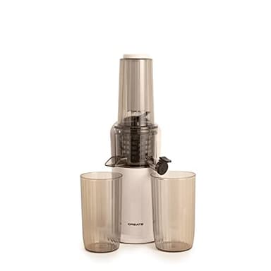 CREATE/JUICER SLOW MINI/Licuadora de extracción lenta blanco roto/Función reverse, tamaño compacto, fácil de limpiar, doble salida, motor DC de 150W