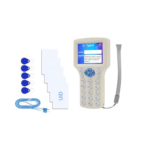 ReaIOKbii Lector de copiadora, escritor, duplicador, lector de tarjetas NFC, 125 KHz, 13,56 MHz, 10 frecuencias, RFID, pantalla a color, decodificador de tarjetas cifradas con tarjeta de llave