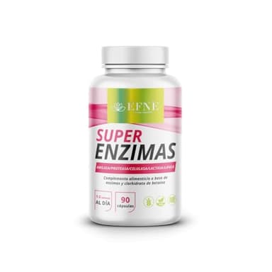 EFNE | Super Enzimas 90 Cápsulas | Enzimas digestivas potentes con Betaína | Con Amilasa,Proteasa,Celulasa,Lactasa,Lipasa | Vegana | Altamente dosificado