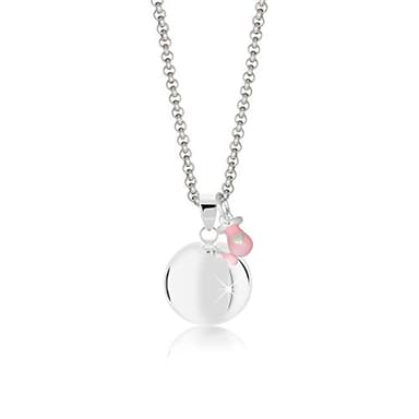 MAMIUX Llamador de ángeles con Chupete con Cadena de Acero 110cm (Esmaltado Rosa)