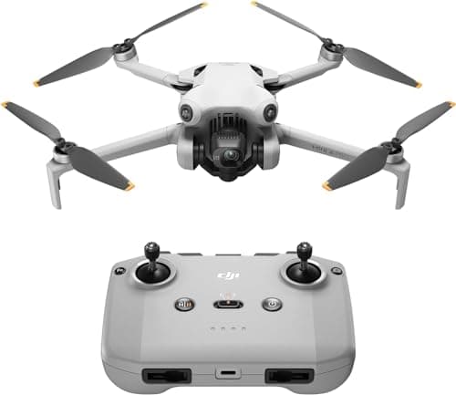 DJI Mini 4 Pro (DJI RC-N2), dron mini plegable con cámara de vídeo 4K HDR para adultos, menos de 249 g, 34 min de tiempo de vuelo, distancia máx. de transmisión de vídeo de 20 km, C0, Gris