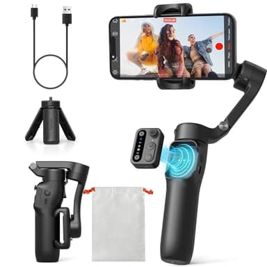 hohem Estabilizador de Movil iSteady X3 SE, Estabilizador de cardán 3 Ejes, diseño Ligero y Plegable con Control Remoto Desmontable, Batería de 11 Horas, Gimbal para Vlogs, Selfies y Viajes