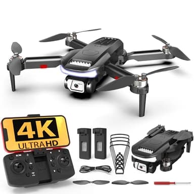 Wipkviey B15 Drone con 4k HD FPV Camera- Ligero Plegable Dron para Adultos y Principiantes, Rc Quadcopter con Motor sin Escobillas, 2 Baterías 36 Mins de Vuelo Largo, 3D Flip,Menos 249g