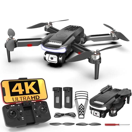 Wipkviey B15 Drone con 4k HD FPV Camera- Ligero Plegable Dron para Adultos y Principiantes, Rc Quadcopter con Motor sin Escobillas, 2 Baterías 36 Mins de Vuelo Largo, 3D Flip,Menos 249g