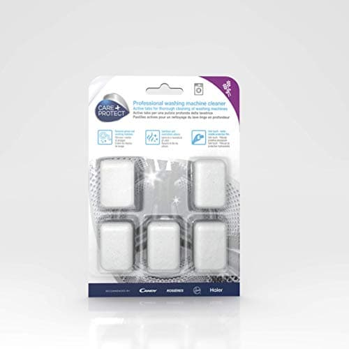 CARE + PROTECT Tabletas de Limpieza para Lavadora, Filtros y Cesta, Elimina la Suciedad y los Olores, 5 Tabletas, Aroma a Lavanda
