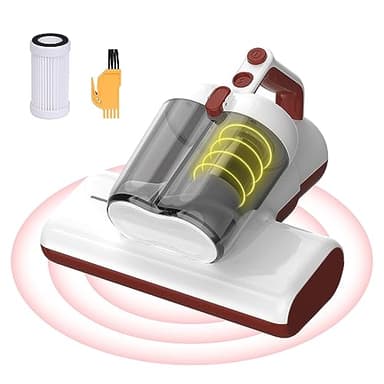 suzao Aspirador de Mano con Luz UV-C, 450W 14kPa Aspiradora Anti-ácaros, Filtro HEPA, Antiácaros y Antibacterias, Elimina el 99,9% de los alérgenos, Limpiador Especial para Colchones y Sofás