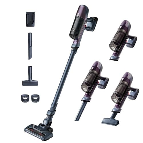 Rowenta XPert 6.60 RH6838 - Aspiradora escoba versátil sin cable, con 3 funciones en 1 multiespacios, batería de litio, 2 velocidades, gatillo Boost, ligero y portatil. Lila.