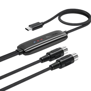 DigitalLife Cable de Conversión de Interfaz USB-C a Midi (5-Pin DIN, MIDI-A01) - Compatible con Windows 11 y macOS 14 Sonoma