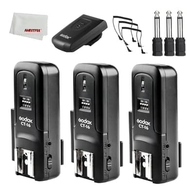 GODOX CT 16 CT-16 Trigger 16 Channels Wireless Radio Flash Transmitter+3pcs Receiver Set for Canon Nikon Pentax Olympus Speedlite/Studio Flash