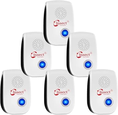 RUTIDA Repelente Ultrasónico de Plagas, 6 Pack Electrónico Repelente Mosquitos Control de Plagas, Repelente Ultrasónico Ratas para Anti Mosquitos, Moscas, Ratones, Cucarachas, Arañas, Roedores…