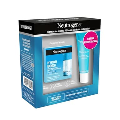 Neutrogena Rutina Hydro Boost, Gel de Agua Hidratante Facial (50 ml) y Contorno de Ojos (15 ml), set de regalo para 24 h de hidratación intensa, con Ácido Hialurónico