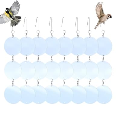 Gxlaihly Discos repelentes de Aves,Repelente de Aves,Discos Colgantes antipájaros,Ahuyentador de pájaros,Repelente de Aves de Antipájaros para Control de Pájaros y Protejan Jardines (Plato Redondo)