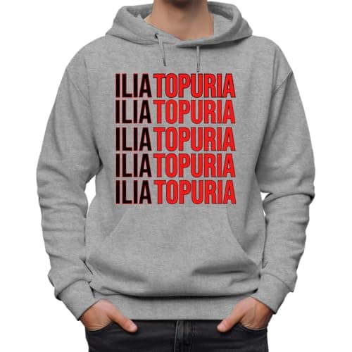 Ilia Topuria - Sudadera clásica unisex con capucha para hombres y mujeres, gris, XXL