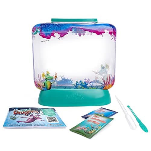 Aqua Dragons Juguete educativo Underwater World, tanque de plástico, incubar y cultivar huevos de mascotas acuáticas vivas, comida, pipeta y cuchara de alimentación, para niños de 6 años en adelante