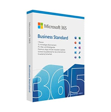 Microsoft 365 Business Standard |1 Nutzer, 5 PCs/Mac, 5 tabletas y 5 móviles Geräte | 1 Jahresabonnement | Caja