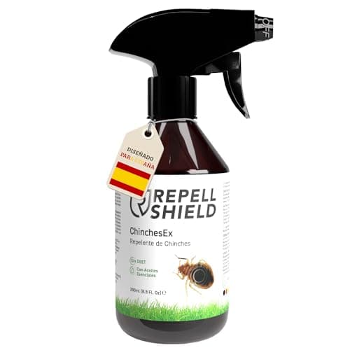 RepellShield® Spray Antiacaros y Chinches - para Cama, Colchón, Ropa, Sábanas, Sofá - 250ml - No Mancha - Fórmula Anti Acaros Eliminar - Alternativa Natural al Insecticida Chinches Cama