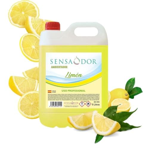 Ambientador SENSAODOR, 5 Litros, Amarillo, Garrafa, Profesional, Empresas, Negocio, Limpieza, Neutralizador, Quitaolor, Buen olor, Aromatizador (Limón)