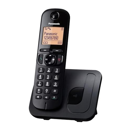 Panasonic KX-TGC210SPB Teléfono Inalámbrico Digital, Unidad Base y 1 Auriculares, Identificador y Bloqueo de Llamadas, Altavoz Manos Libres, Modo Ecológico, Reloj Despertador, Pantalla LCD, Negro