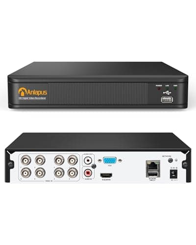Anlapus 1080P H.265+ 8 Canales Video Grabador de Vigilancia DVR para Kit de Cámaras de Seguridad, Detección de Movimiento, Acceso Remoto P2P