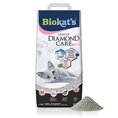 Biokat's Diamond Care Fresh, con fragancia - Arena fina con carbón activo y aloe vera 1 saco (1 x 10 l)
