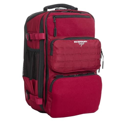 ELITRAINX Mochila Táctica de 45L PRO Repelente Lluvia con Bolsillo Termico, Compartimento Zapatillas, Cierre de Seguridad, Cremalleras selladas, Compartimento Portatil by Elitex Training (RED)