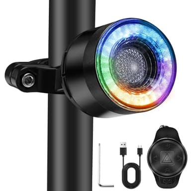 LYtech Luz Trasera Bicicleta luz Bicicleta Trasera con Sensor de Freno Luz Trasera de Bicicleta Inteligente Recargable USB con 100 Modos de Parpadeo IP66 Resistente para Seguridad de Ciclismo
