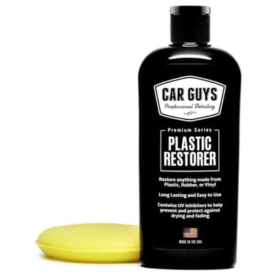 CAR GUYS Restaurador de plástico – La solución definitiva para devolver la goma, el vinilo y el plástico a la vida. – Kit de 287 ml.
