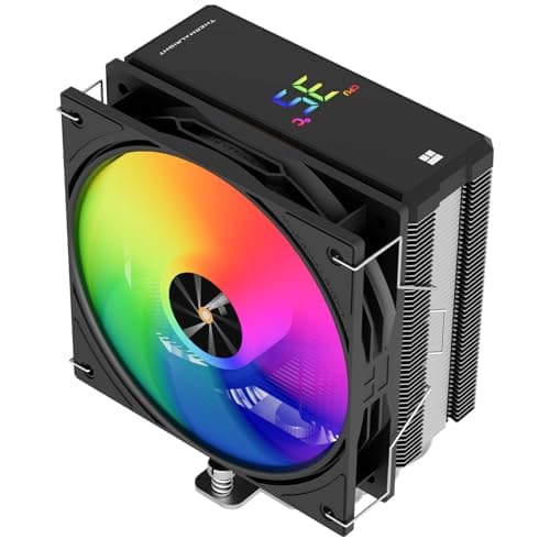TR Assassin X 120R Digital ARGB Negro Enfriador de cubierta superior de pantalla digital, TL-P12-S PWM Enfriador de aire silencioso, compatible con AM4/AM5, Intel LGA1851/1700/115X/1200