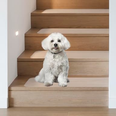 QWORK® 15 Piezas Tiras Antideslizantes Escaleras, 15 x 60 cm Alfombrillas para Peldaños Escaleras Autoadhesivas, para Madera Escaleras, Baldosas de Cerámica Escaleras