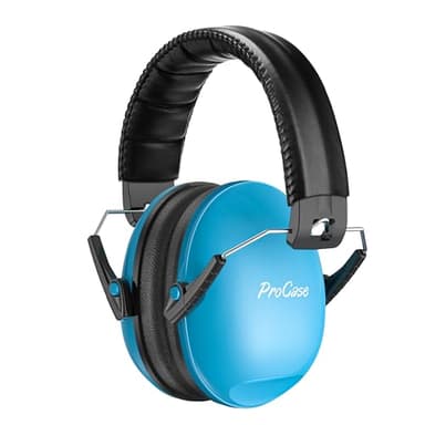 ProCase Casco Antiruido para Niño, Protección Auditiva SNR 27dB con Diadema Ajustable, Protector Oído Profesional Cancelación de Ruido Insonorizacion para Estudiar para Bebé Nené Infante –Azul