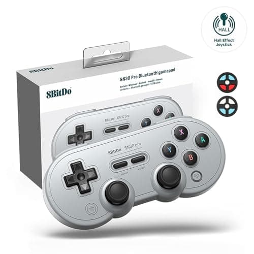 8Bitdo SN30 Pro Controlador Inalámbrico Juegos Bluetooth Compatible Con Switch, PC, Android, MacOS, Steam, Raspberry Pi (Edición Gris)