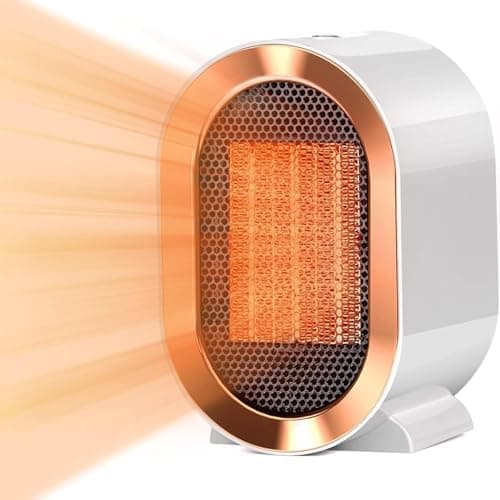 Calentadores Bajo Consumo Pequeños 220V 1200W, Calefactor Ceramico Dos Ajustes de Temperatura 1s de Calentamiento Rápido, Ventiladores ​Calentador Para Dormitorio, Sala de Estar y Oficina