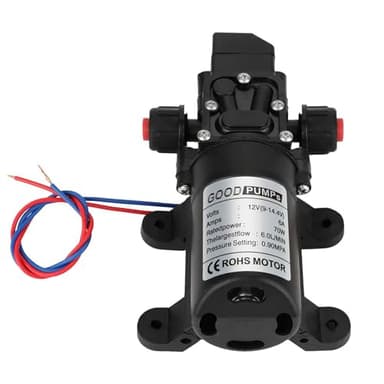 DeJivsin Bomba de Agua 12v 0.9Mpa 6L, Bomba de Diafragma de Alta Presión Omba Autocebante DC 70W bombas de presion de agua Alta Presion para Jardín, Caravana, Camping, RV, Botes