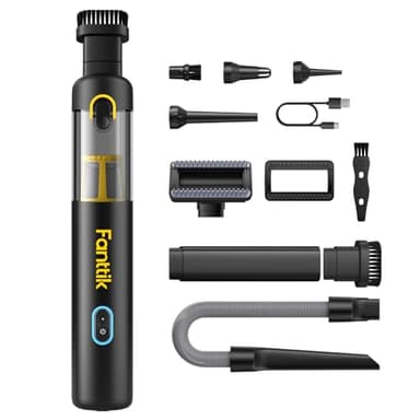 Fanttik Slim V8 Apex Aspirador de Mano inalámbrico para Coche, Alta Potencia de succión 19000 Pa,Carga rápida USB-C en 2,5 Horas, 4 en 1 Aspirador y soplador de Aire y Bomba (Negro)