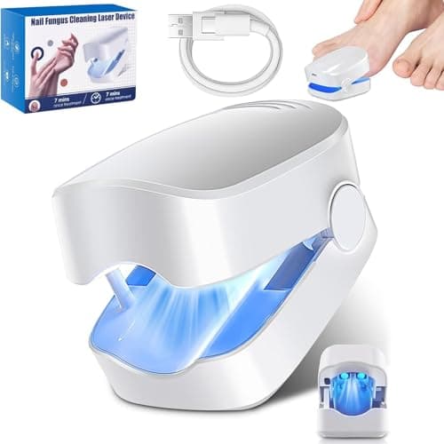 Dispositivo de Tratamiento láser de Hongos de uñas, Aparato de Tratamiento Hongos uñas Pies, Hongos de uñas de los pies limpieza y Reparación de uñas, 7 Minutos al día
