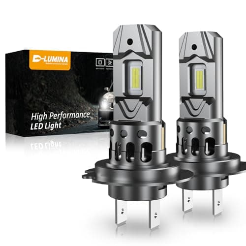 D-Lumina Bombilla H7 LED Canbus,100W 16000LM 6500K Chip CSP Super Brillante Luz Alta y Luz Baja, Lámpara Halógena de Diseño de Reemplazo 1:1 con Ventilador Sin Polaridad, Plug and Play, 2 piezas